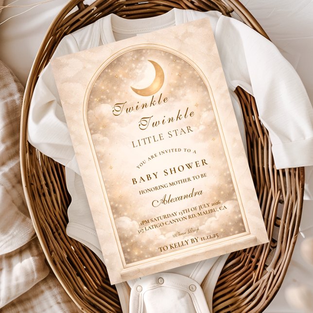 Invitación Chupinada de la Luna y las Estrellas Doradas (Subido por el creador)
