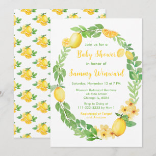 Invitación Chupinada de limones y vegetación para bebé