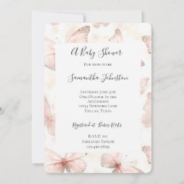 Invitación Chupinada de Mariposas Rosa Femenina