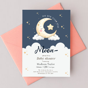 Invitación Chupinada de Niño Luna y Estrellas Místicas