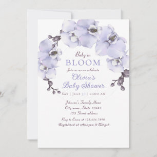 Invitación Chupinada de orquídea lavanda elegante