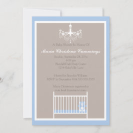 Invitación Chupinada de Oso de Peluche Azul con Araña Elegant