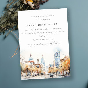 Invitación Chupinada de paisaje de Indianápolis Indiana