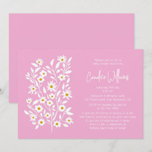 Invitación Chupinada de parejas con flores rosadas modernas p