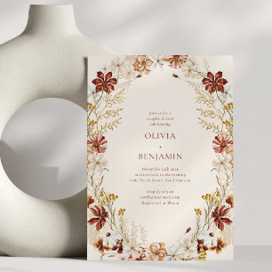 Invitación Chupinada de parejas de jardín floral en acuarela 