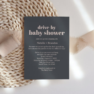 Invitación Chupinada de Tipografía Boho Gris Rosa
