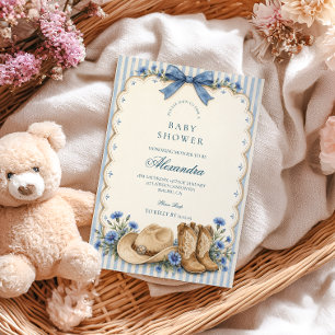 Invitación Chupinada de vaquero con franja azul