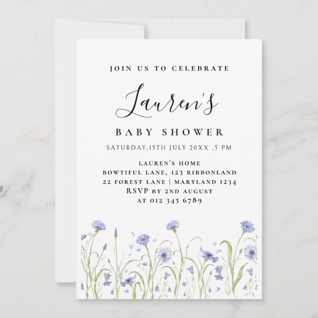 Invitación Chupinada de Wildflower (Anverso)