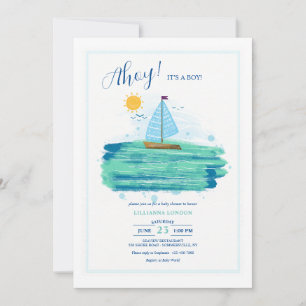 Invitación Chupinada del Barquito de Bebé