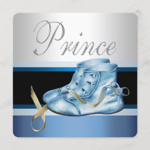 Invitación Chupinada del Príncipe Plateado y Azul