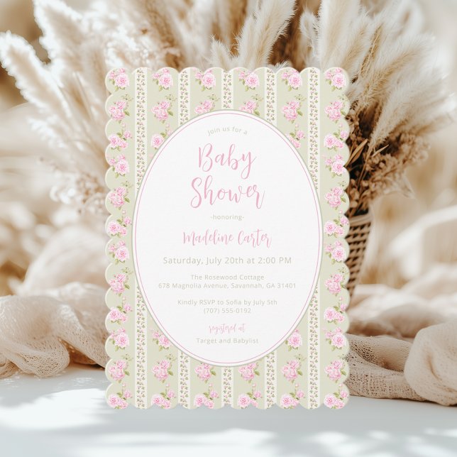 Invitación Chupinada Floral Verde Menta para Niña (Subido por el creador)