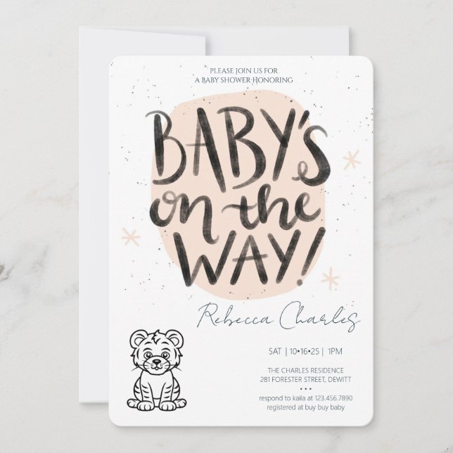 Invitación Chupinada Mínima de Bebé (Anverso)