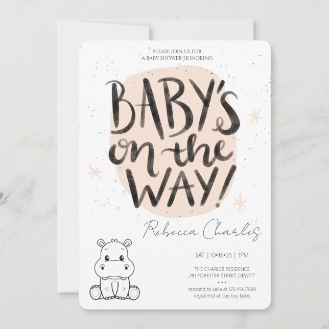 Invitación Chupinada Minimal de Bebe  (Anverso)