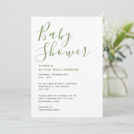Invitación Chupinada moderna simple de verde y blanco para ba