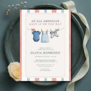 Invitación Chupinada Patriótica Americana para Bebé