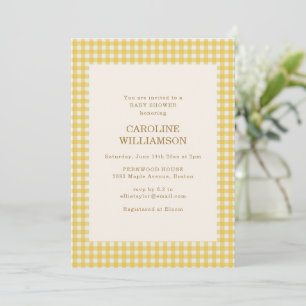 Invitación Chupinada Retro de Bebé Amarillo Mantequilla a Cua