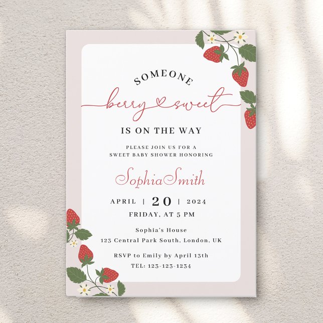 Invitación Chupinada Rústica Elegante de Bayas Dulces para el (Subido por el creador)