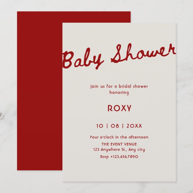 Invitación Chupinada simple y elegante (Anverso / Reverso)