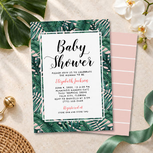 Invitación Chupinada Tropical Moderna de Hoja de Palma para B