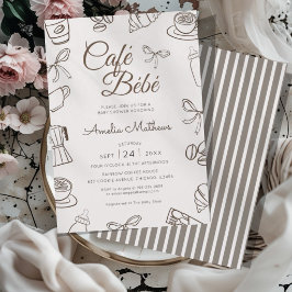 Invitación Chupito Café Brown Bow Baby Shower