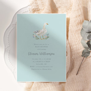 Invitación Chupito De Acuarela Floral Menta Caprichoso Para B
