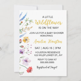 Invitación Chupito de Baby Shower de florecilla silvestre