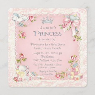 Invitación Chupito de Bautizo de Princesa Érase una Vez