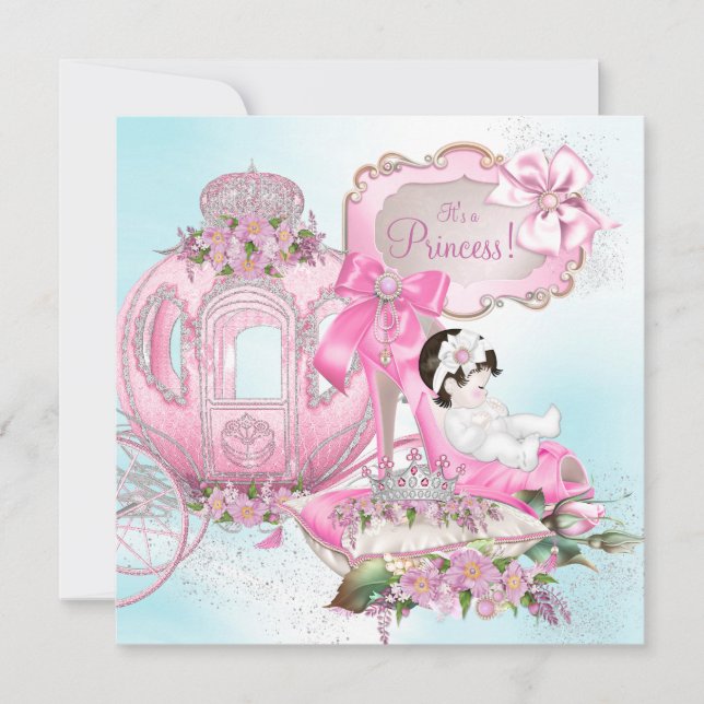 Invitación Chupito de Bautizo de Princesa Érase una Vez (Anverso)