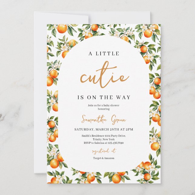 Invitación Chupito de bebé neutral en cuanto al género (Anverso)