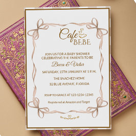 Invitación Chupito de Café Café Bebe Shower de Bebé Francés