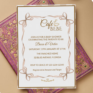 Invitación Chupito de Café Café Bebe Shower de Bebé Francés
