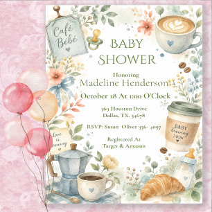 Invitación Chupito de café para baby shower