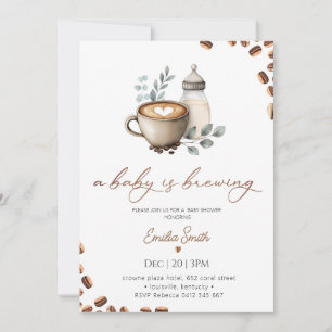 Invitación Chupito de café para bebé Cumpleaños de bebé neutr