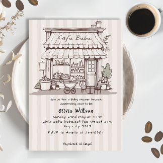 Invitación Chupito de Café Tema de café para baby shower sin 