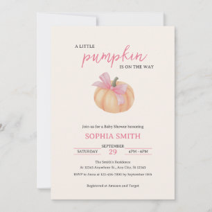 Invitación Chupito de calabaza rosa Baby Shower
