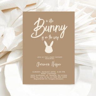 Invitación Chupito de conejito Cumpleaños de bebé neutral