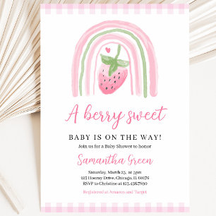 Invitación Chupito de Cumpleaños de Fresa Rosa