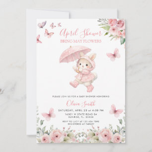 Invitación Chupito de Cumpleaños de Niña de Abril con Floral 