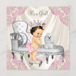 Invitación Chupito de Cumpleaños de Princesa Bebé Silla Marfi