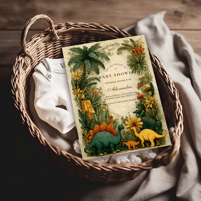 Invitación Chupito de dinosaurio para baby shower (Subido por el creador)