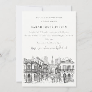 Invitación Chupito de ducha de Minimal New Orleans Louisiana
