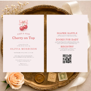 Invitación Chupito de Fiesta de Bienvenida de Cereza en la Pa