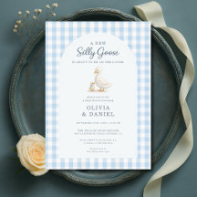 Chupito de Ganso Azul a Cuadros Baby Shower para P