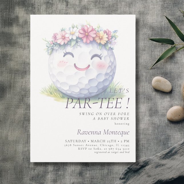 Invitación Chupito de Golf Floral Mínimo Ducha de Bebé Vamos  (Subido por el creador)