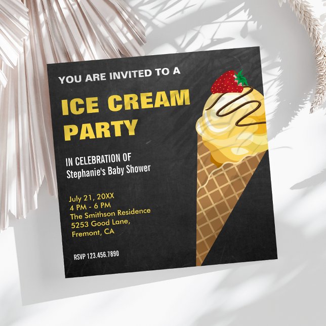 Invitación Chupito de Helado Amarillo para Baby Shower (Subido por el creador)