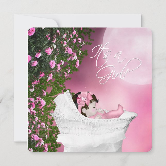 Invitación Chupito de Luna Rosa para Niña (Anverso)