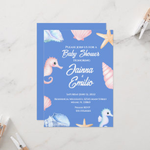 Invitación Chupito de mar de conchas para baby shower