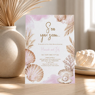 Invitación Chupito de mar Ducha de bebé, Bebé niña del océano