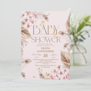 Invitación Chupito de mariposa boho Baby Shower