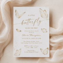 Chupito de mariposa de oro blanco para baby shower